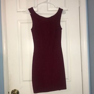 Dark red body con dress